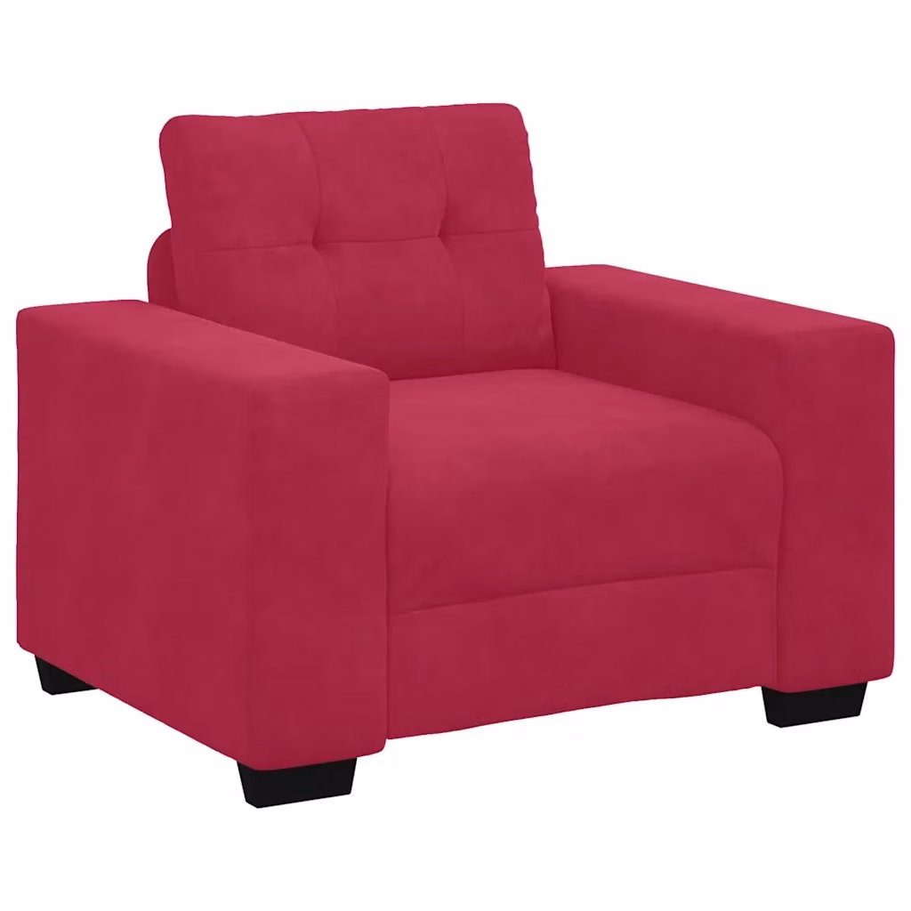 Poltrona Relax Design Mania in Velluto Rosso con Braccioli e Seduta a Vasca – 2