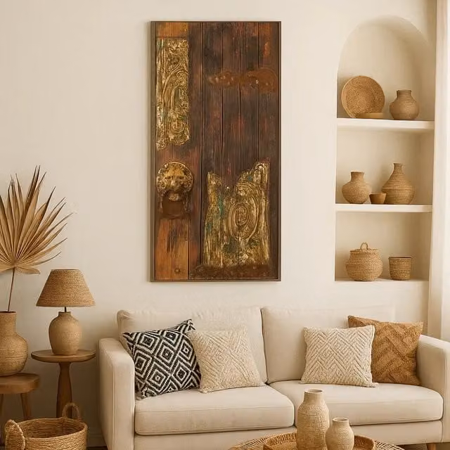 Olio su legno da parete Door 50x120 cm design moderno | Duzzle