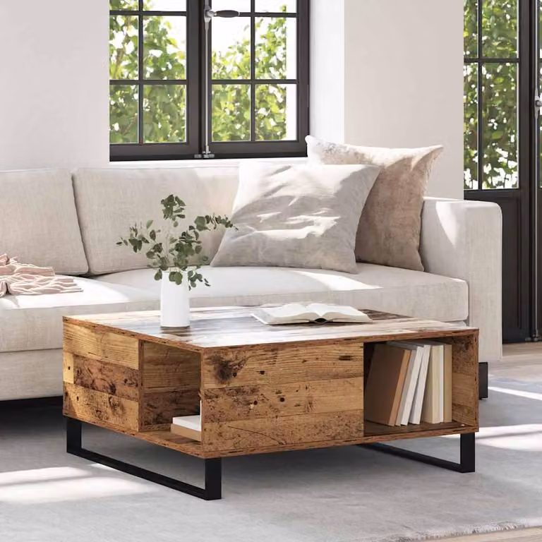 Maison Exclusive - Tavolino in legno antico 80 x 80 x 36,5 cm Materiale ligneo