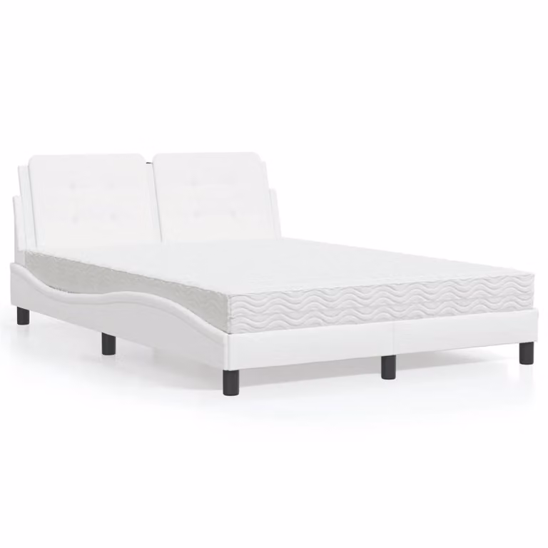 Letto con Materasso Zadar vidaXL Bianco L/P/H: 140 x 200 x 145 cm