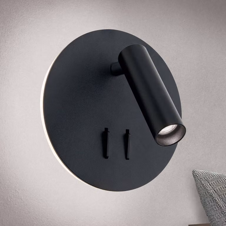 ORION Applique da parete a LED Lenny, Nero, Camera da letto, Alluminio, Moderno, Applique a LED