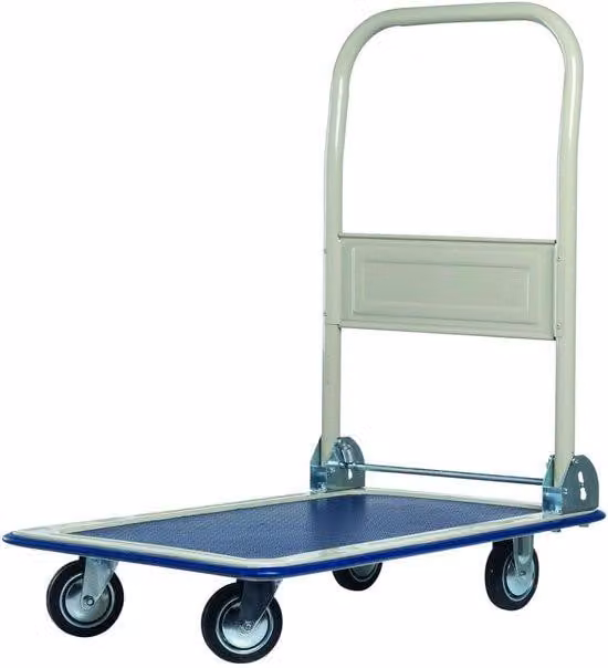 Carrello piattaforma pieghevole Unyqoos®, in alluminio – capacità di carico 150 kg, rivestimento antiscivolo, 2 ruote piroettanti (360°) + 2 ruote fisse, peso circa 8,29 kg