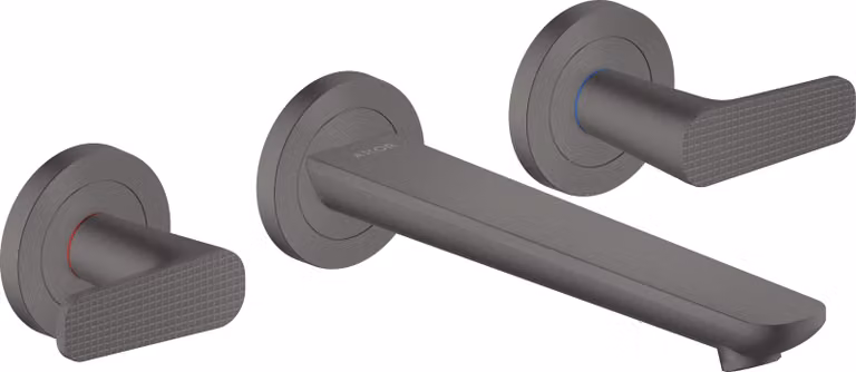 hansgrohe AXOR Citterio C robinetterie de lavabo 3 trous encastrée pour montage mural, bec 195mm, Cubic cut, 49071340, 49071340