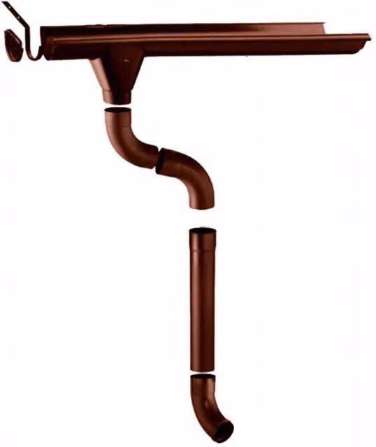 Kit grondaia in acciaio zincato marrone per casette da giardino con falde 301-349 cm completo di accessori Esterni da Vivere