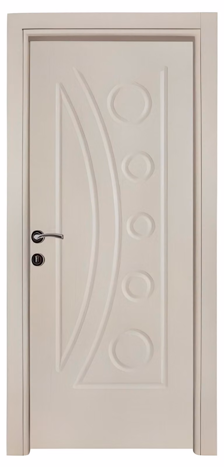Luxuriöse Beige Wohnungstür Designer PVC-Beschichtung Einzeltür
