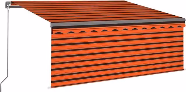 Tenda da Sole | Tenda parasole Retrattile Manuale LED 3,5x2,5m Arancione Marrone