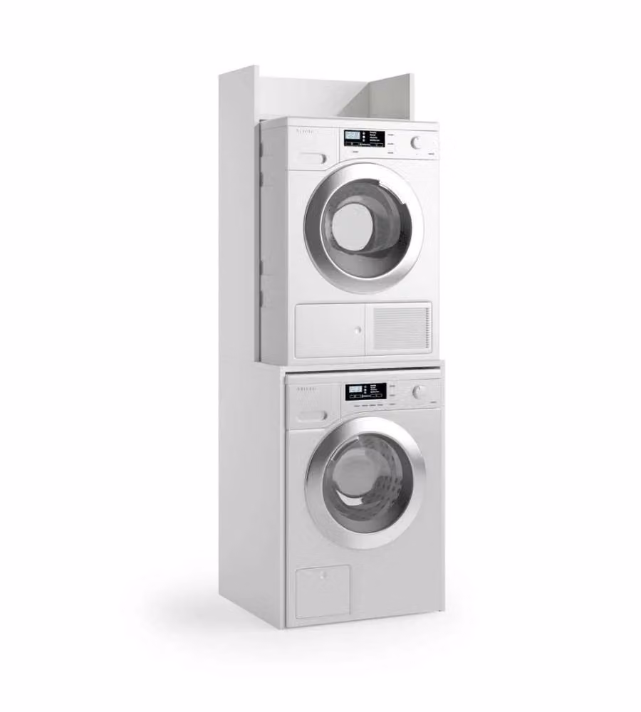 Terraneo Mobile Multiuso per Lavatrice e Asciugatrice Bianco L: 65 cm, P: 58 cm, H: 195 cm