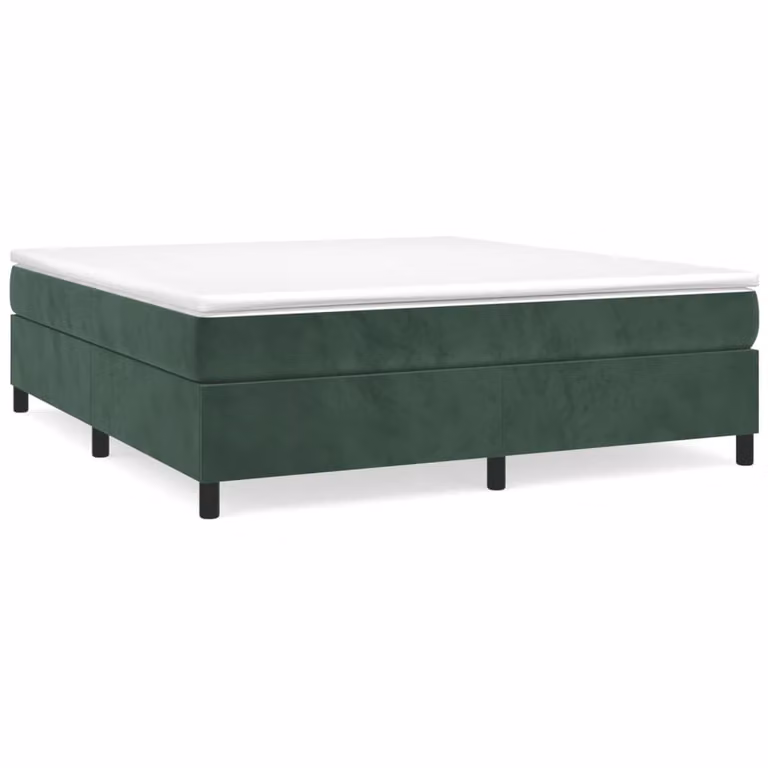 Struttura Letto a Rete a Molle Verde Scuro 200x200 cm in Velluto