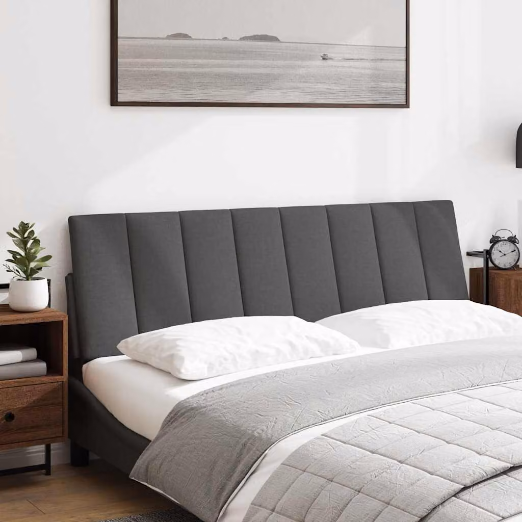 vidaXL Cuscino Testiera Hanko Grigio Scuro 160 cm in Tessuto