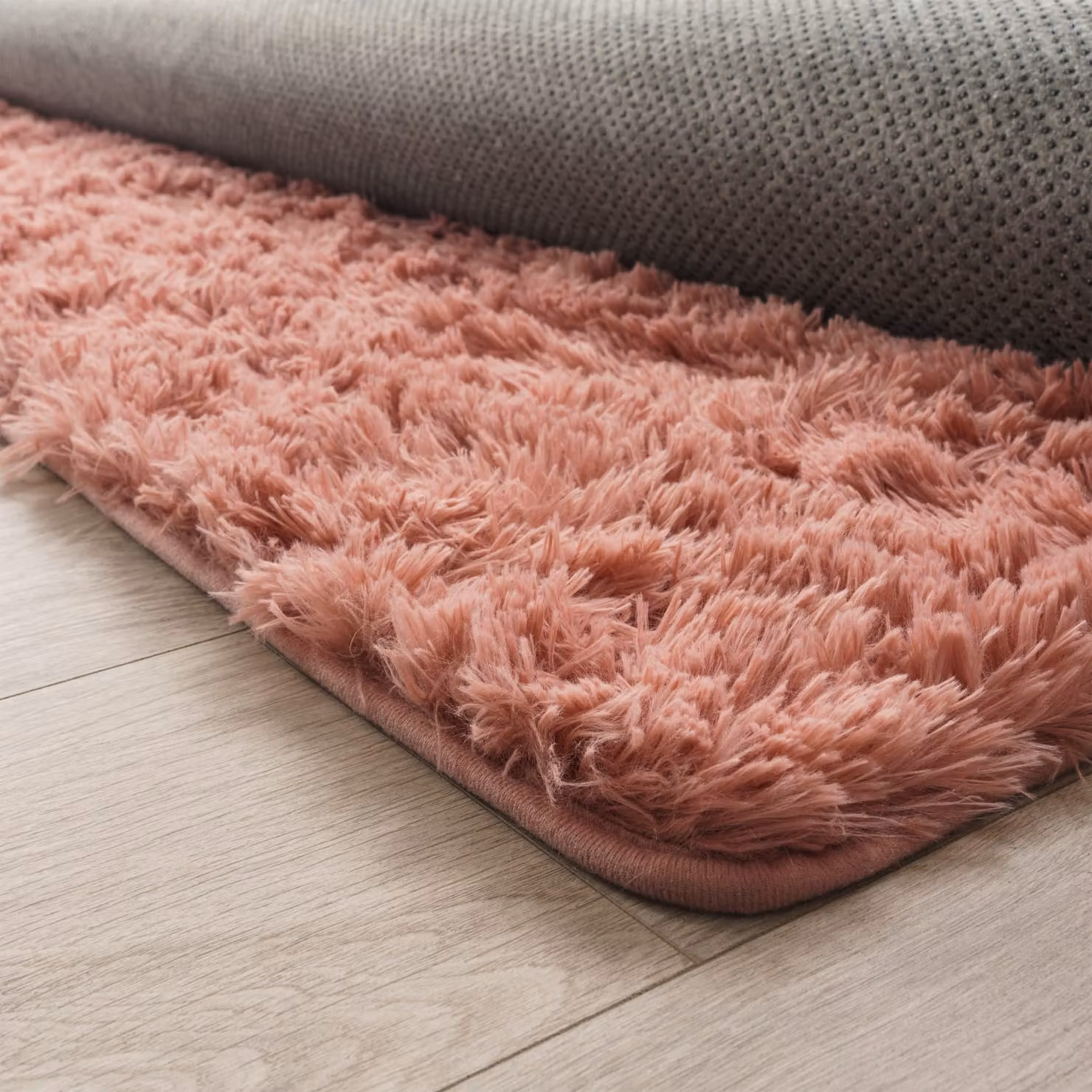 Tappeto rotondo a pelo alto Silvana colore rosa Diametro: 160 cm – 3