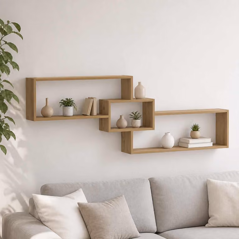 Scaffale da parete moderno vidaXL in legno marrone L 158 x P 17 x H 53 cm
