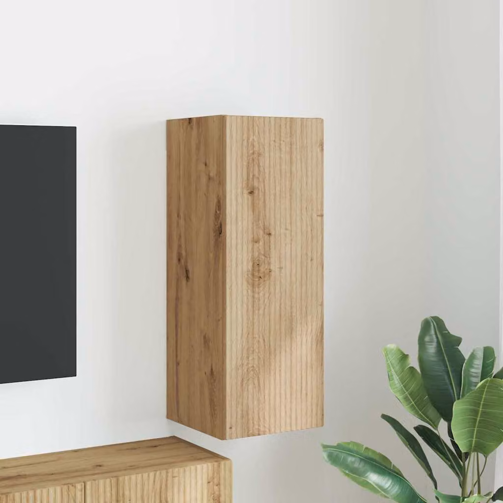 Mobile TV da parete vidaXL in stile moderno, colore marrone, L/P/H: 30 x 31 x 80 cm
