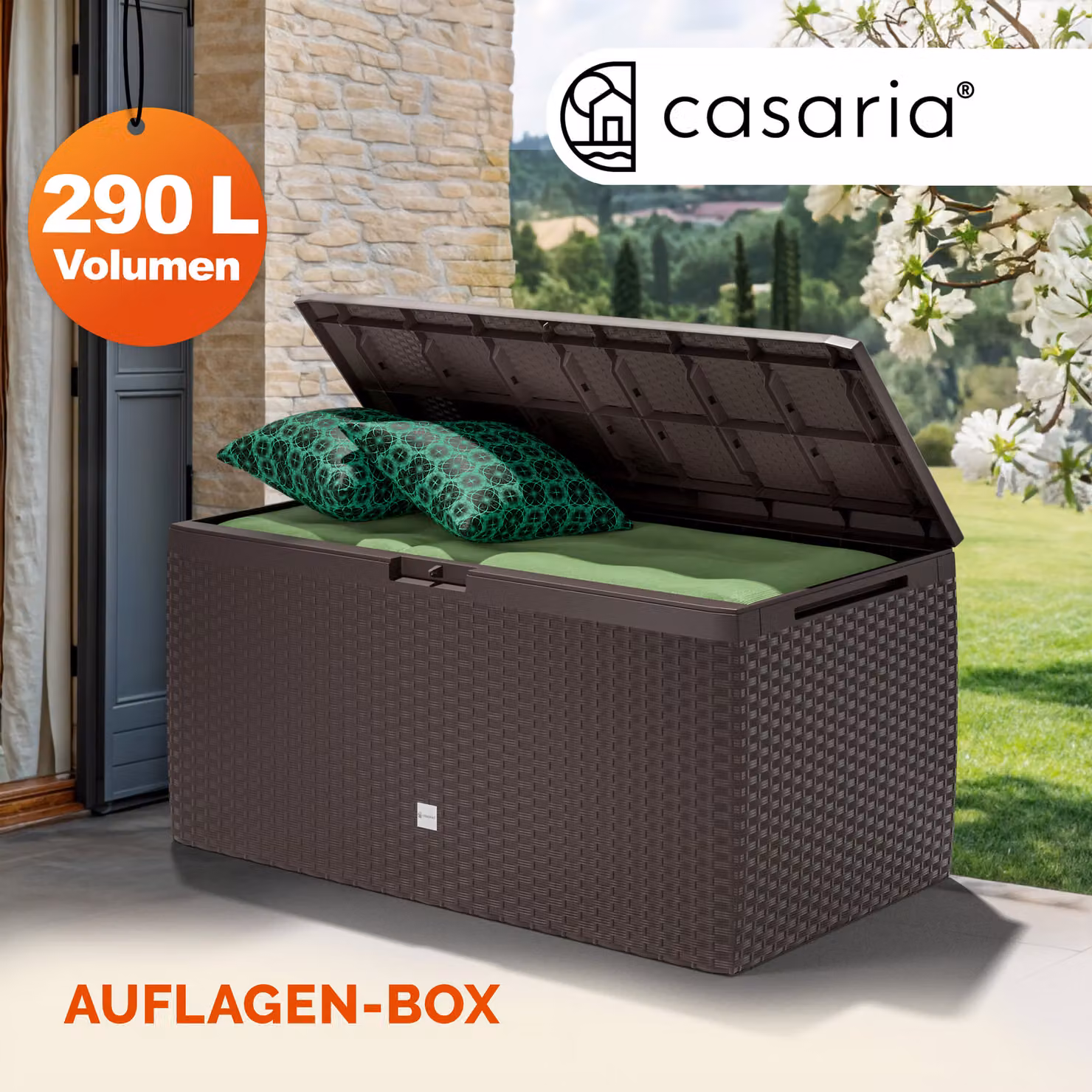 Baule da giardino Rato Plus Casaria marrone L: 114 cm, P: 47 cm, H: 60 cm – 2