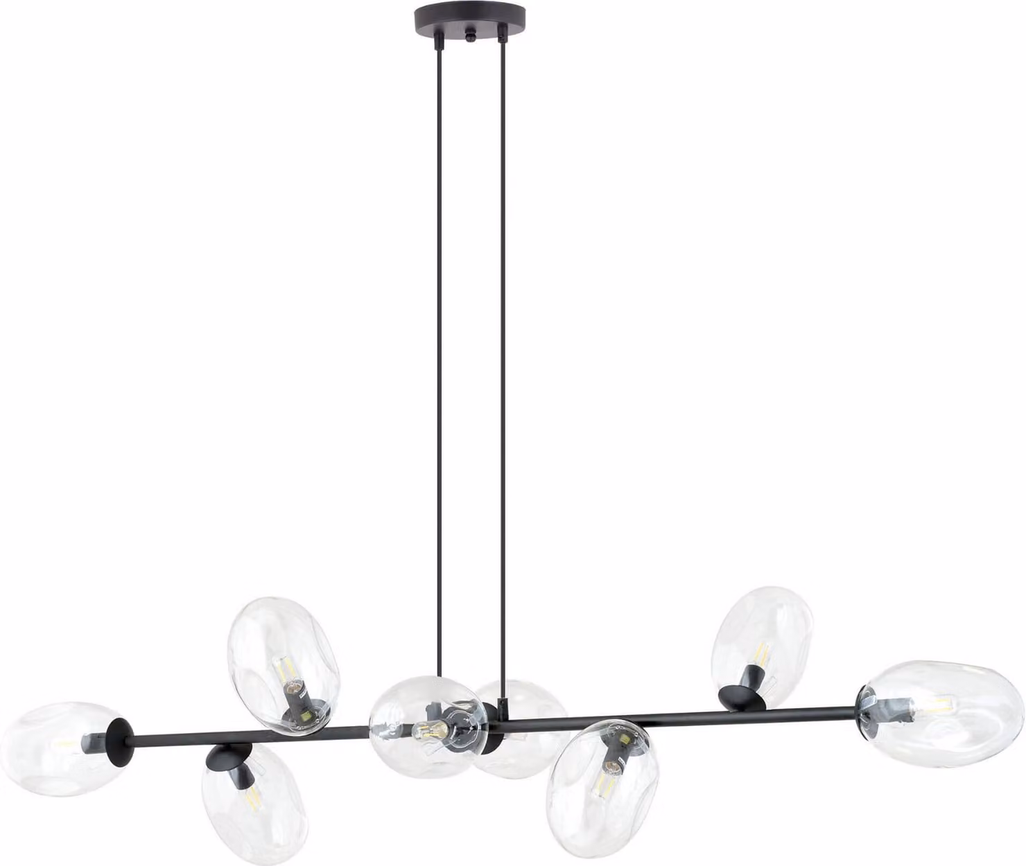 Lampadario Emibig 8xE14 10W PANDORA con 8 paralumi trasparenti 1262/8