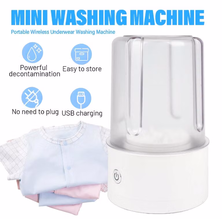 Mini accessorio per lavatrice portatile - Ideale per il lavaggio manuale - Leggero, 500 g - Perfetto per biancheria intima e calze - Adatto per uso domestico, in studentato e in campeggio