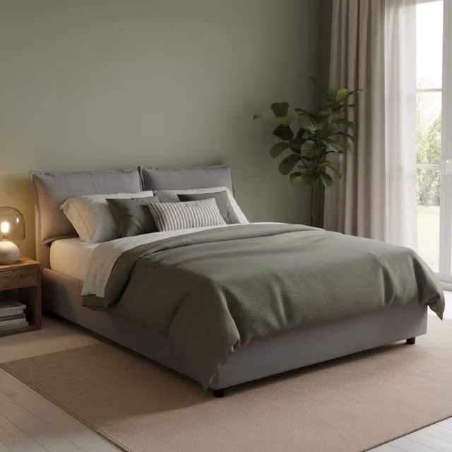 Letto Matrimoniale Anjin Talamo Italia con Contenitore Alzabile Grigio L/P/H: 160 x 190 x 175 cm