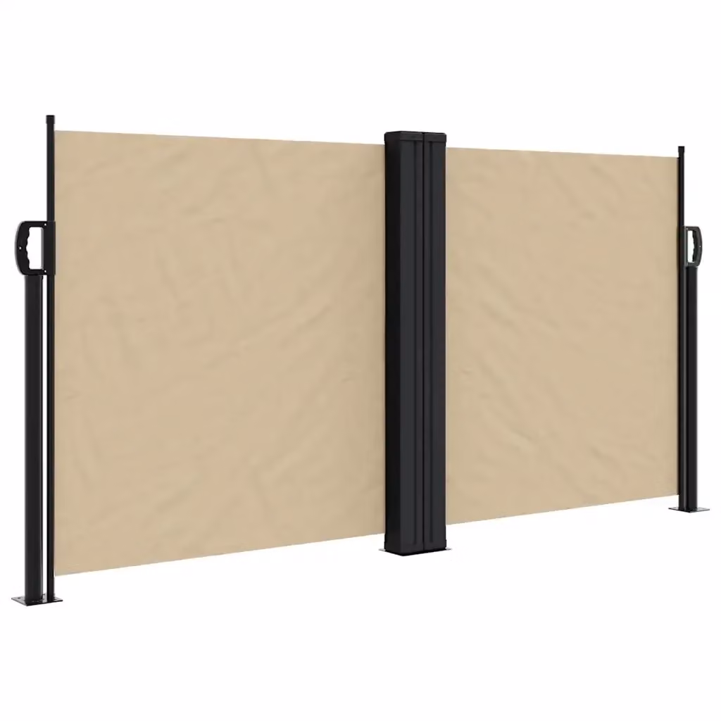 Tenda da sole laterale retrattile vidaXL in poliestere e acciaio, beige, L: 600 cm, H: 120 cm – 2