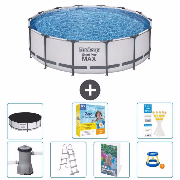 Piscina gonfiabile Bestway Steel Pro MAX, rotonda, 427x122 cm, composta da 6 parti, modello S529
