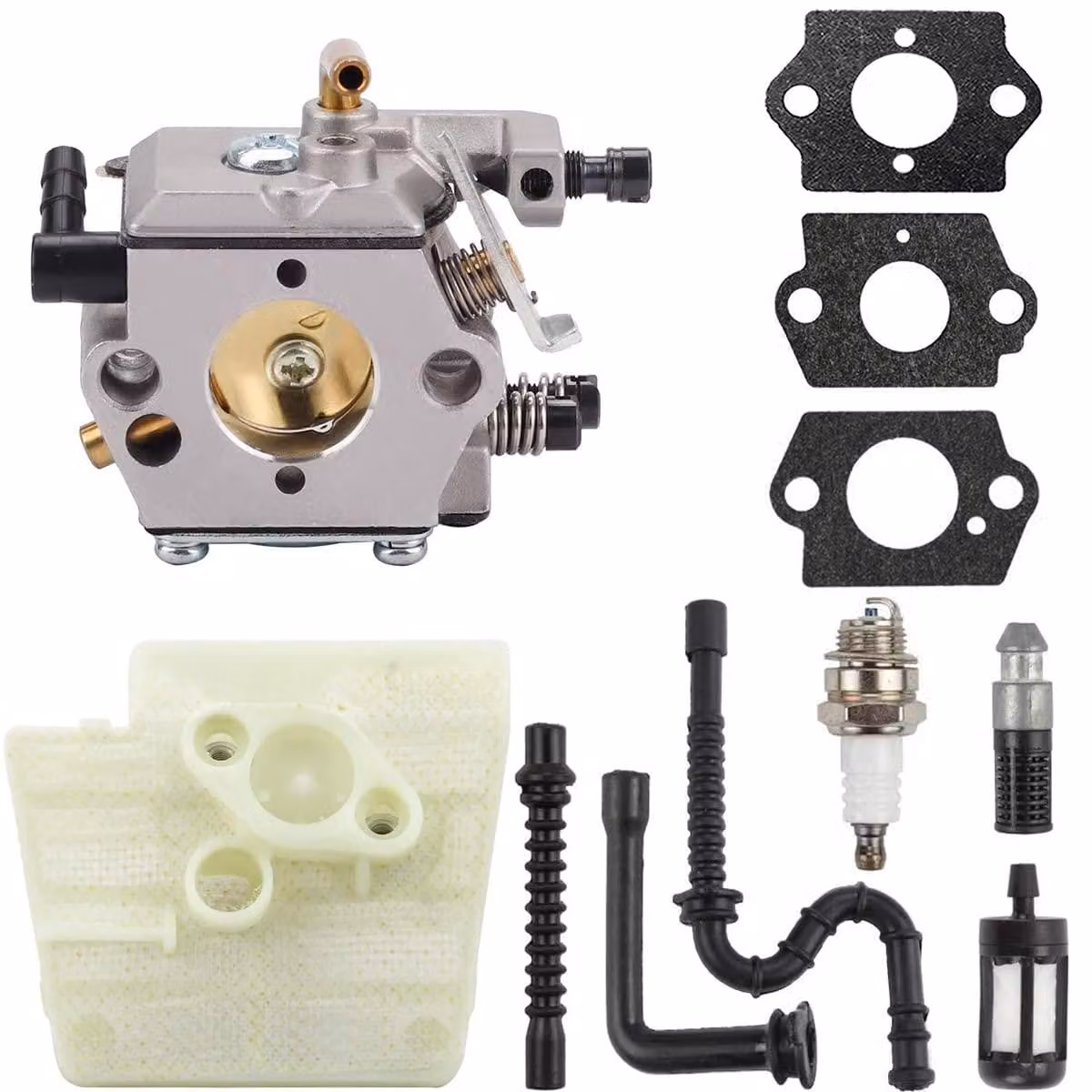 Carburatore per motosega Stihl 024, 026, MS240, MS260 - Kit completo con filtro dell'aria e guarnizioni - WA-NL-285
