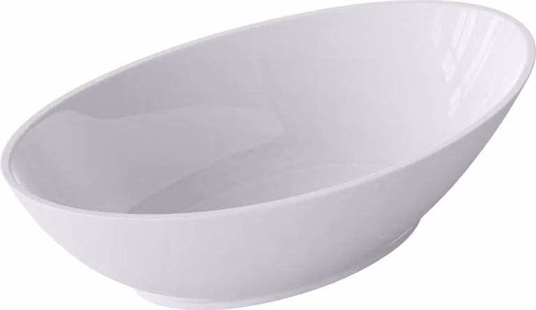 doporro Lavabo da Appoggio, Lavandino Bagno 62.5x34.5x17.5cm, Lavabo Ovale da Minerale Fuso Colossum807, Biano Lucido