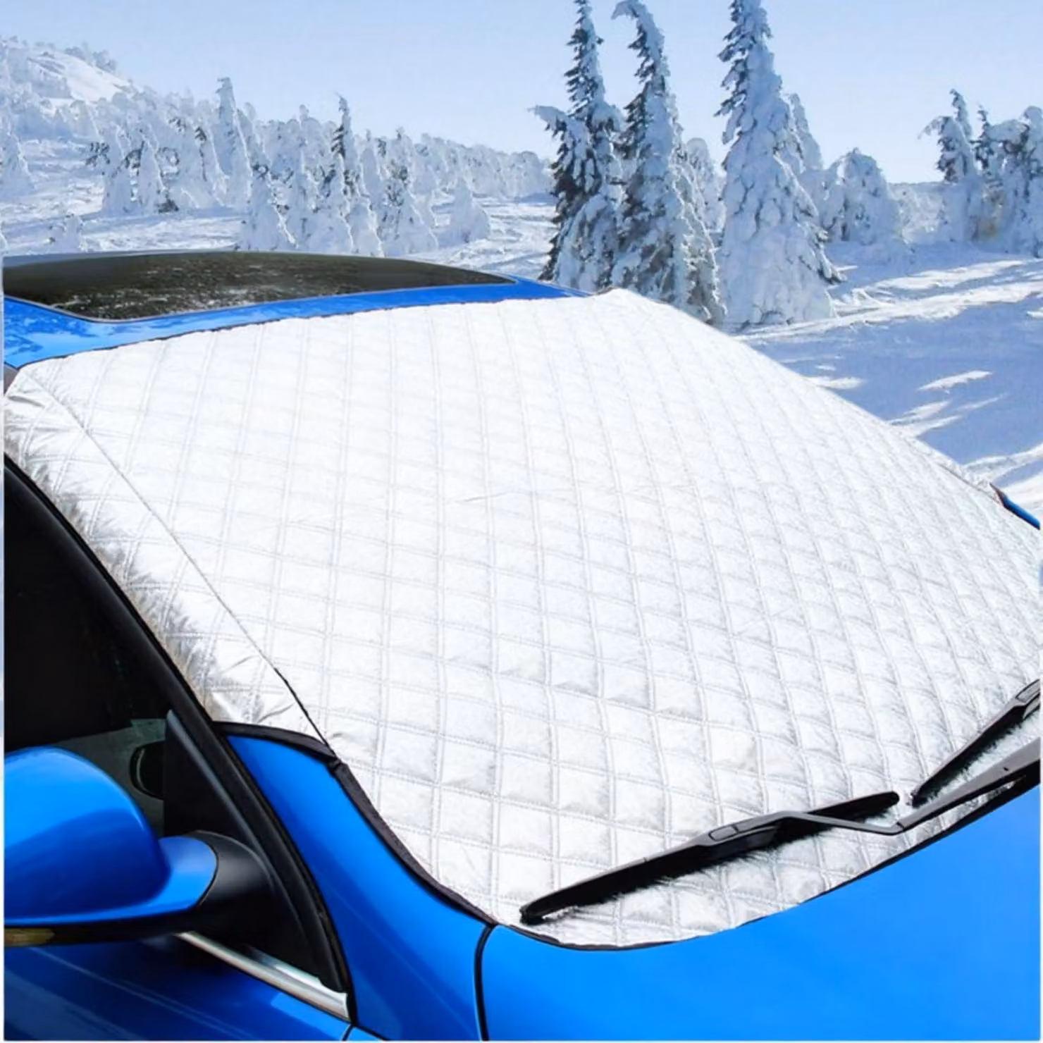 Copertura per parabrezza invernale, 147x95 cm, per auto. Protegge dal sole, dal gelo e offre protezione durante tutto l'anno