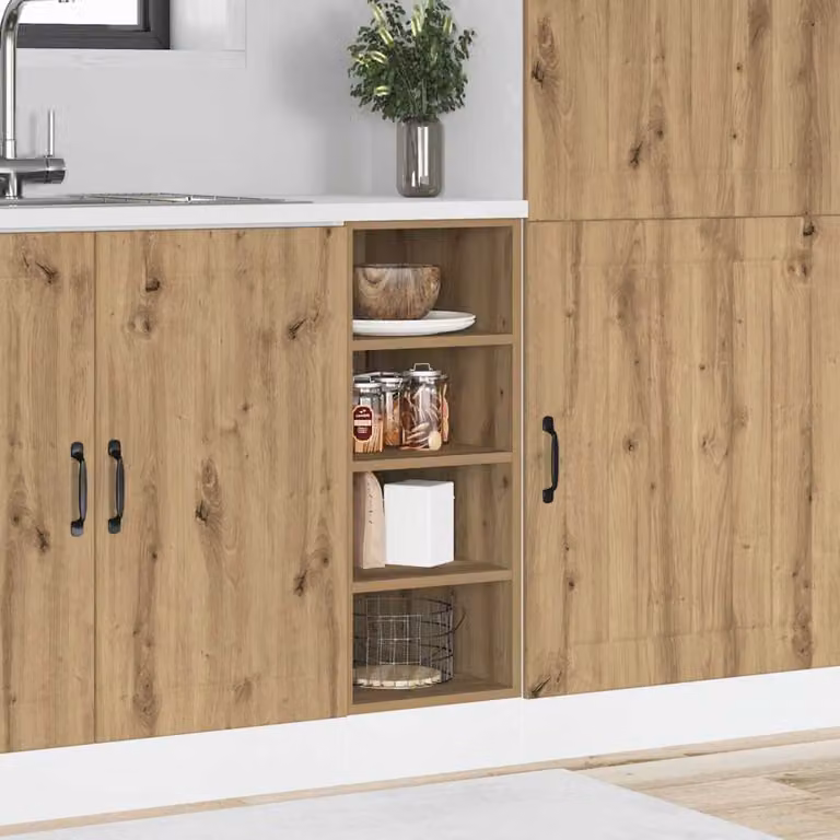 vidaXL Armadio Inferiore da Cucina Riga in Legno Marrone con Ante a Battente L/P/H: 30 x 44,5 x 81,5 cm