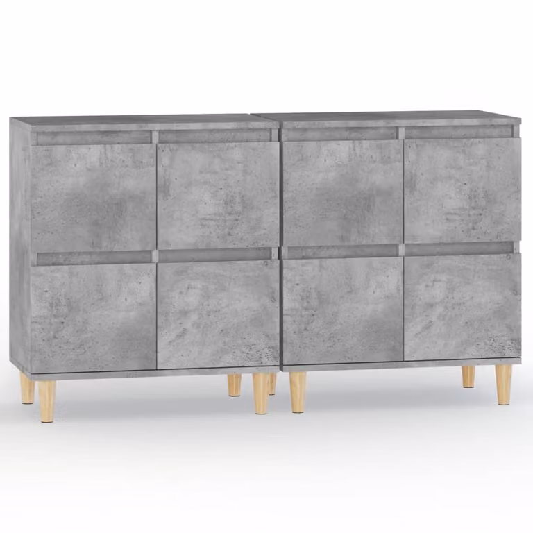 Credenze 2pz Grigio Cemento 60x35x70 cm in Legno Multistrato