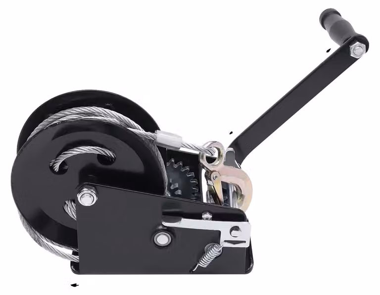 Argano manuale, elevata capacità di carico, design ergonomico, colore nero, cavo nero, 10 metri