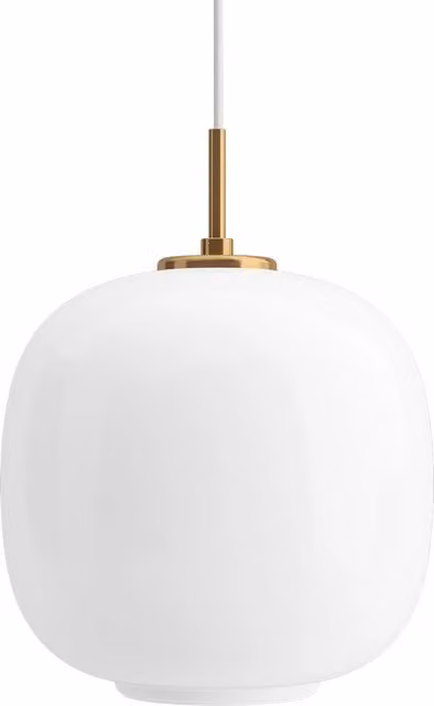 Lampada a sospensione Louis Poulsen Radiohus VL45 in vetro e ottone disponibile in bianco, giallo o ambra