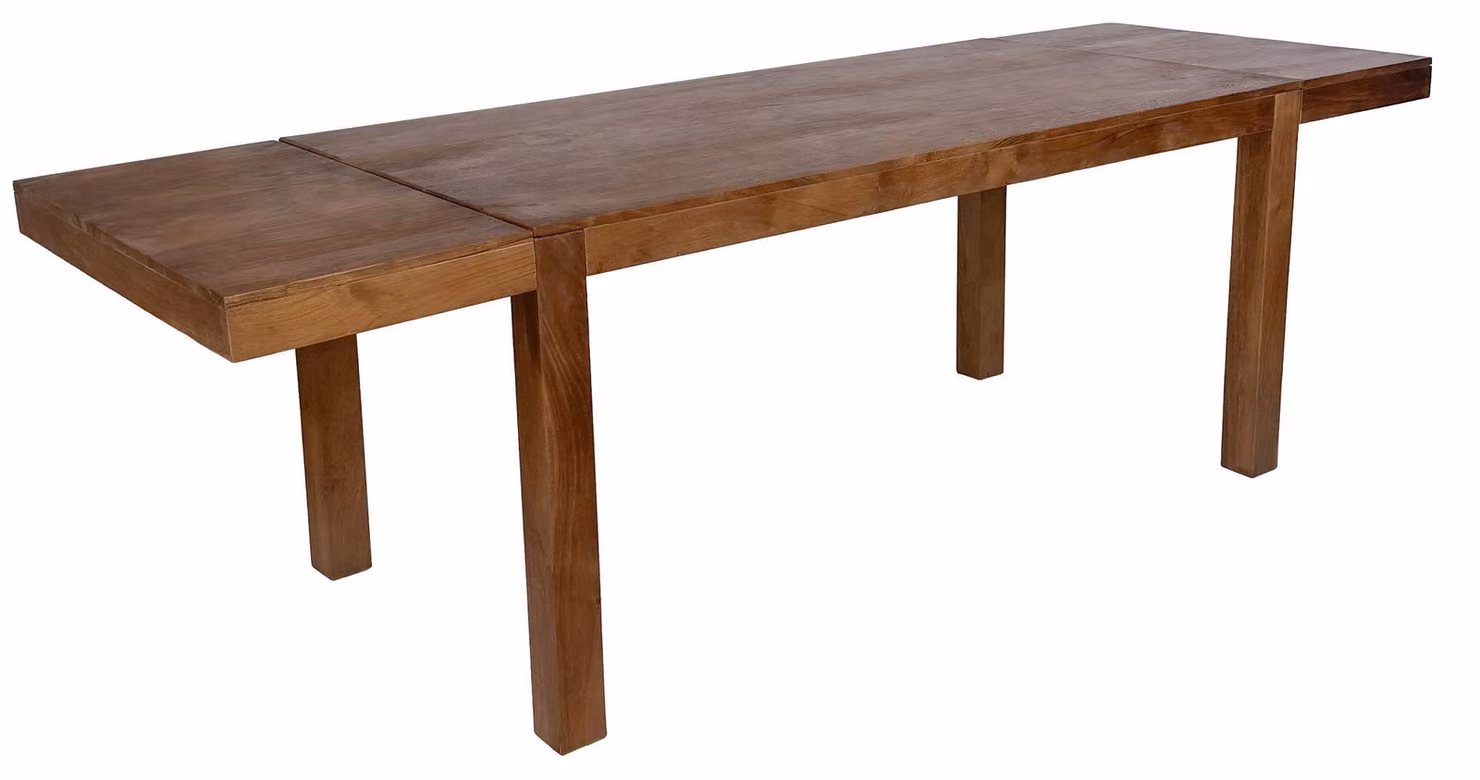Tavolo da pranzo WOHNLING, 160 - 240 cm, in legno massello di acacia. Design classico, tavolo allungabile per la cucina, grande, rettangolare, semplice, in legno, per la sala da pranzo