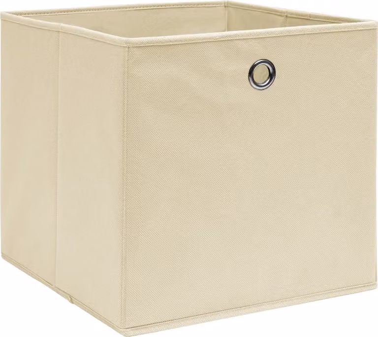vidaXL Scatole portaoggetti 4 pz. Tessuto non tessuto 28x28x28 cm Crema