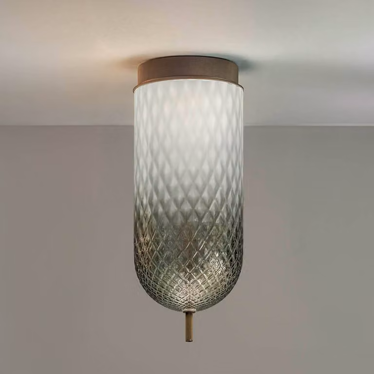 OLEV Plafoniera a LED Curuba, Marrone / Ruggine, Soggiorno / Sala da pranzo, Vetro, Design, Plafoniera LED