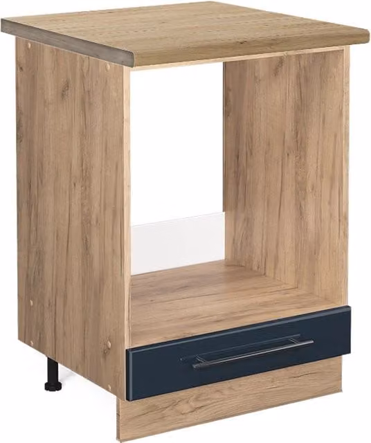 Mobile per forno da incasso Fame-Line Vicco Blu scuro lucido e Rovere dorato L: 60 cm, H: 82 cm, P: 60 cm – 1