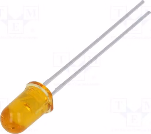 2 LED, giallo, 16,6 ÷ 50 mcd, 10 mA, 2 ÷ 2,4 V, HLMP-3416, diodi LED a montaggio superficiale (THT), 5 mm, 5 mm, angolo di emissione 35°