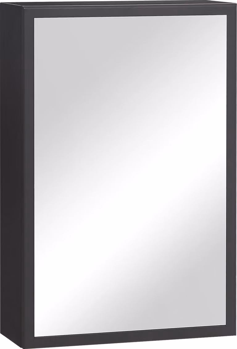 AIORBER armadietto a specchio bagno 60x40 cm pensile con 3 scomparti armadietto a muro per bagno con specchio ad anta, nero