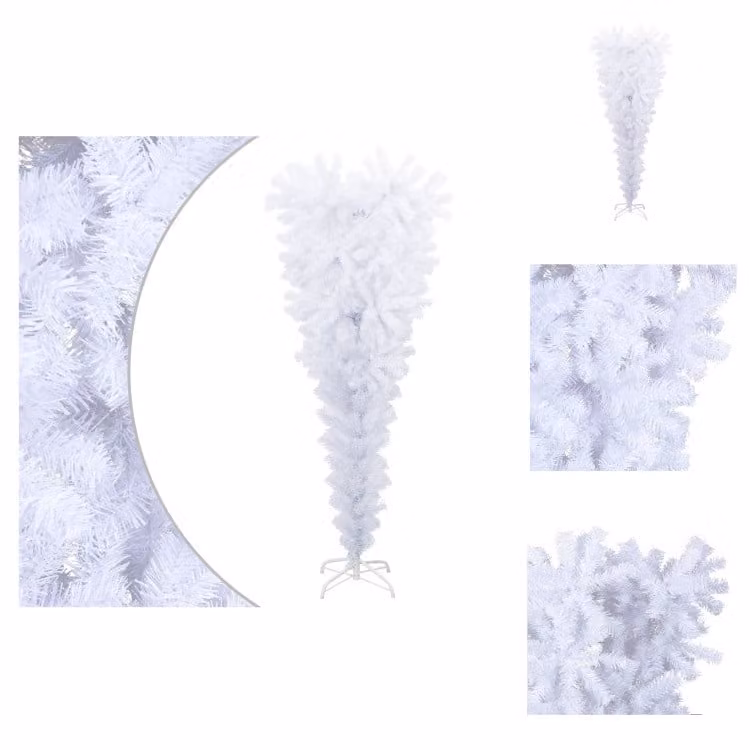 vidaXL Albero di Natale artificiale con supporto invertito bianco 120 cm - Alberi di Natale