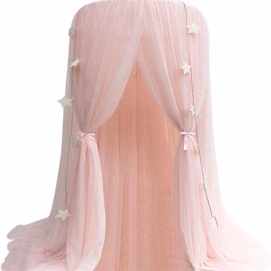 Tenda a cupola per bambini con zanzariera rosa e area giochi