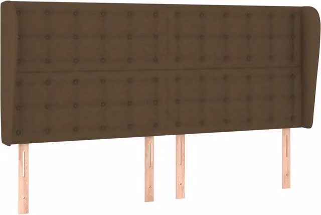 Testata ad orecchio in tessuto marrone scuro L: 183 cm, P: 23 cm, H: 118/128 cm – 1