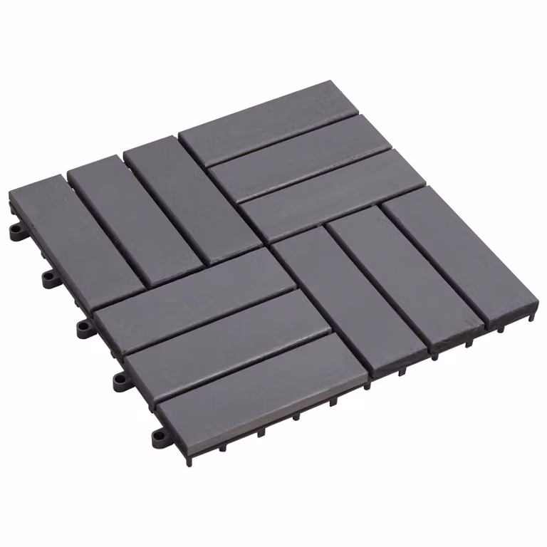 Set di 30 piastrelle per decking vidaXL in legno di acacia, colore grigio, 30 x 30 cm