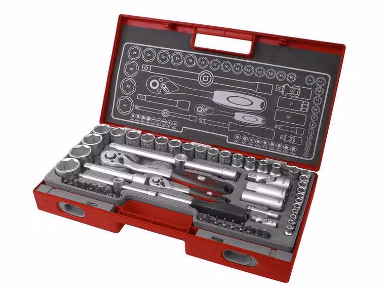 Chiave a bussola Fortum (4700011) Chiave a bussola, set di 60 pezzi, 1/4", 1/2", 61CrV5