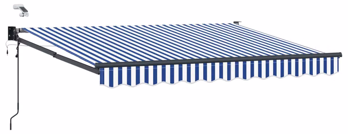 Tettuccio Elettrico Retrattile Blu e Bianco 3 x 2,5 m