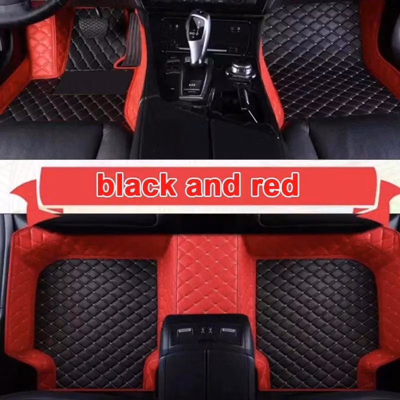 Tappetini per auto, design di interni compatibili con Audi Q6 e-tron, colore nero con dettagli rossi