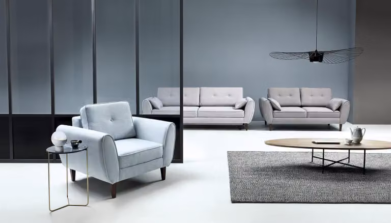 Sofas moderne Luxus Garnitur 3+2+1 Sitz Textil komplette Garnituren Möbel