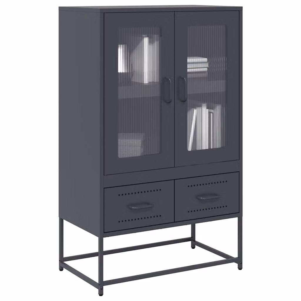 Credenza moderna vidaXL in metallo antracite L: 68 cm, P: 39 cm, H: 111,5 cm – 1