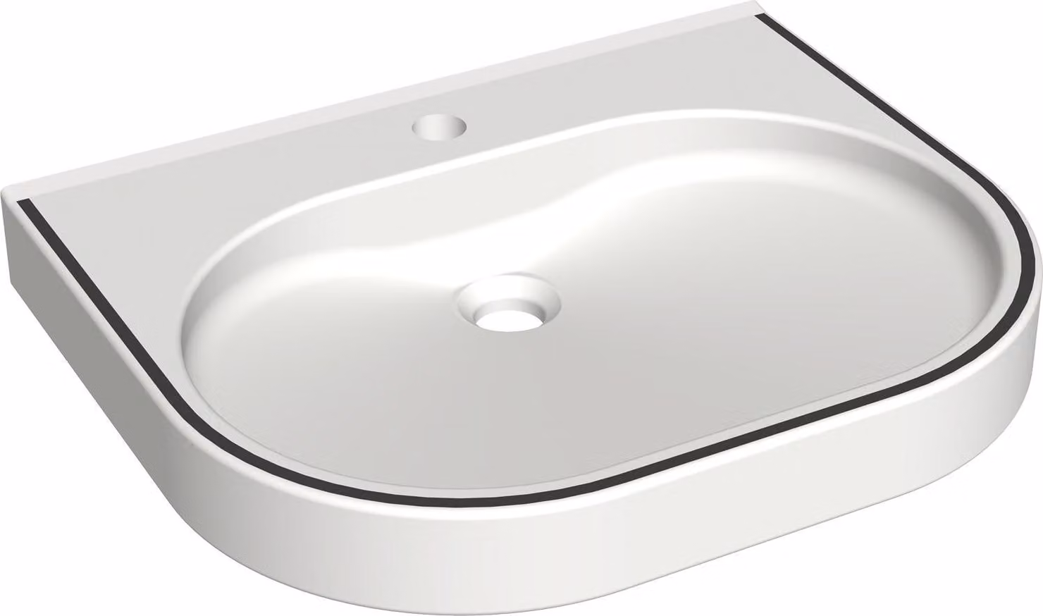 Lavabo KWC AR, VARIUScare, MIRANIT, 550x120x450 mm, senza barre, a righe colorate