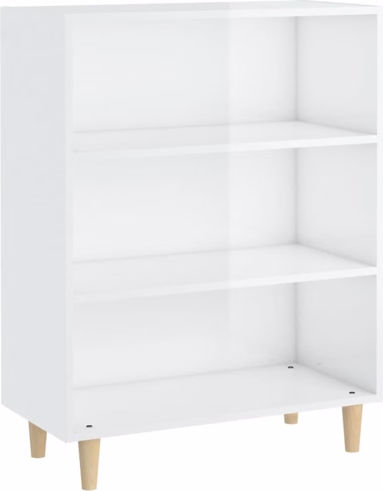 Credenza 69,5x32,5x90 cm Bianco Lucido in Legno Multistrato