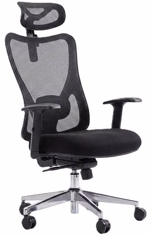 Sedia da ufficio ergonomica G-OCNC23-0327-BK, con supporto lombare 2D, nera - N
