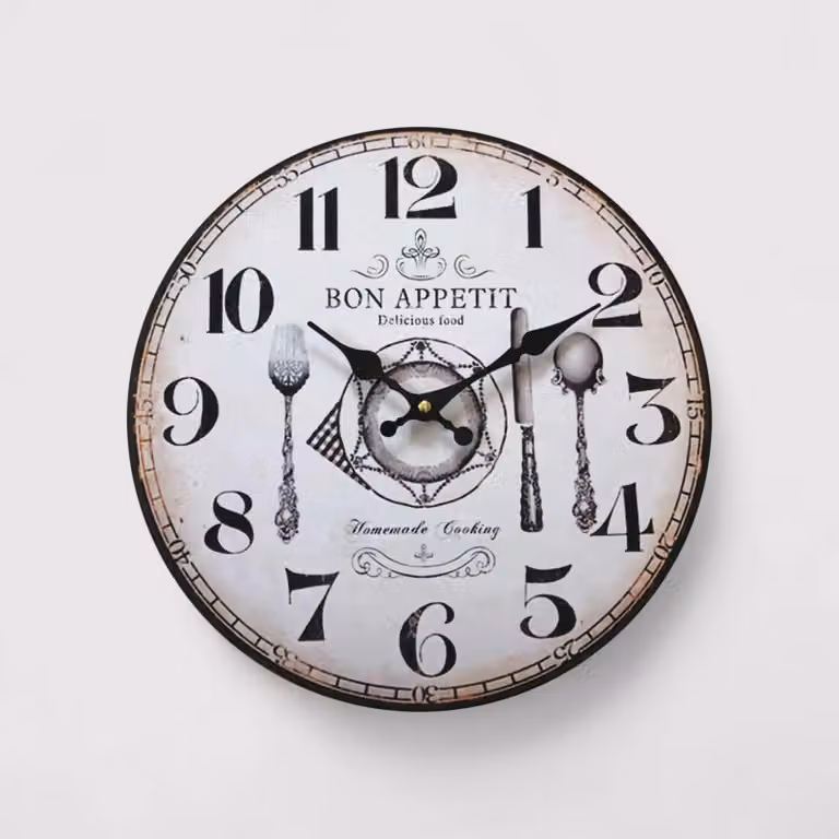 Trifoglio - Orologio da parete per cucina in stile vintage