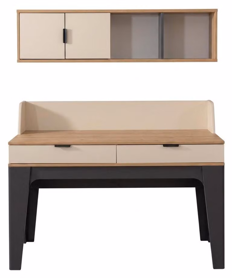 Scrivania beige, tavolo, scaffale, camera da letto per adolescenti, scrivania, camera da letto