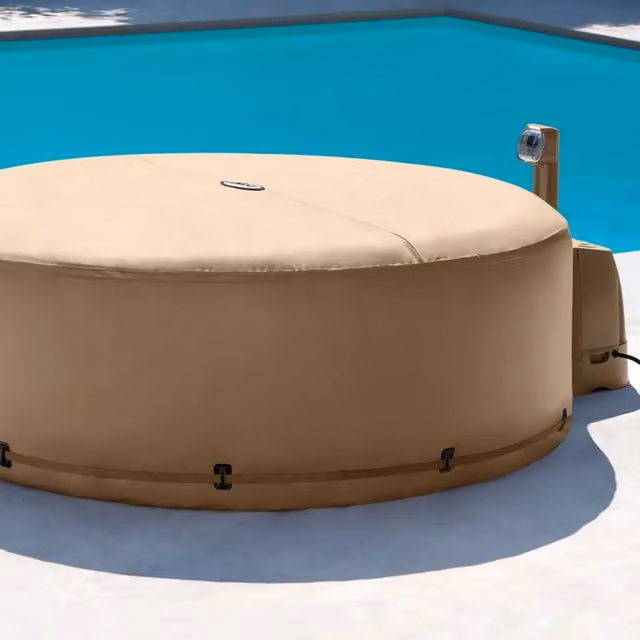 Copertura termica beige per spa rotonda Intex in PVC